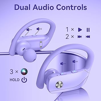 bmani Sport Earphones – 48 Hours Battery, Secure Fit, Built-in Mic