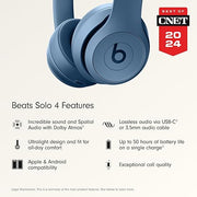 Beats Solo 4 – Bluetooth Headphones for Apple & Android – Slate Blue