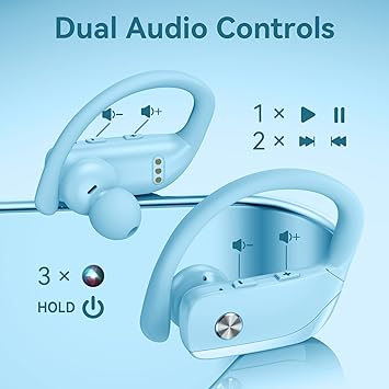 bmani Sport Earphones – 48 Hours Battery, Secure Fit, Built-in Mic