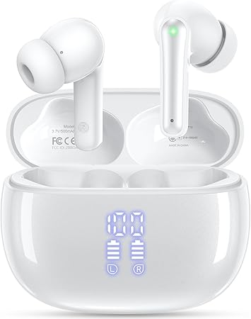 Wireless Earbuds – IP7 Waterproof, LED Case, Deep Bass for Active Use