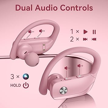bmani Sport Earphones – 48 Hours Battery, Secure Fit, Built-in Mic