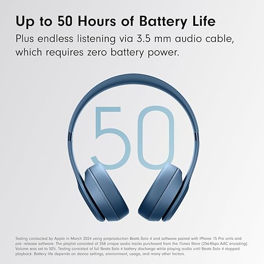 Beats Solo 4 – Bluetooth Headphones for Apple & Android – Slate Blue