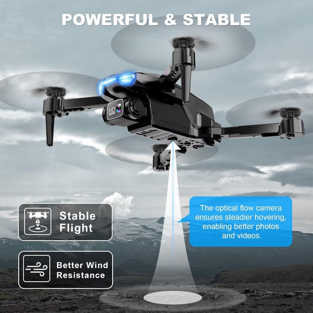 2K HD FPV Drone for Adults & Kids – Foldable Camera Quadcopter with Dual Batteries