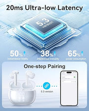 Wireless Earbuds – IP7 Waterproof, LED Case, Deep Bass for Active Use